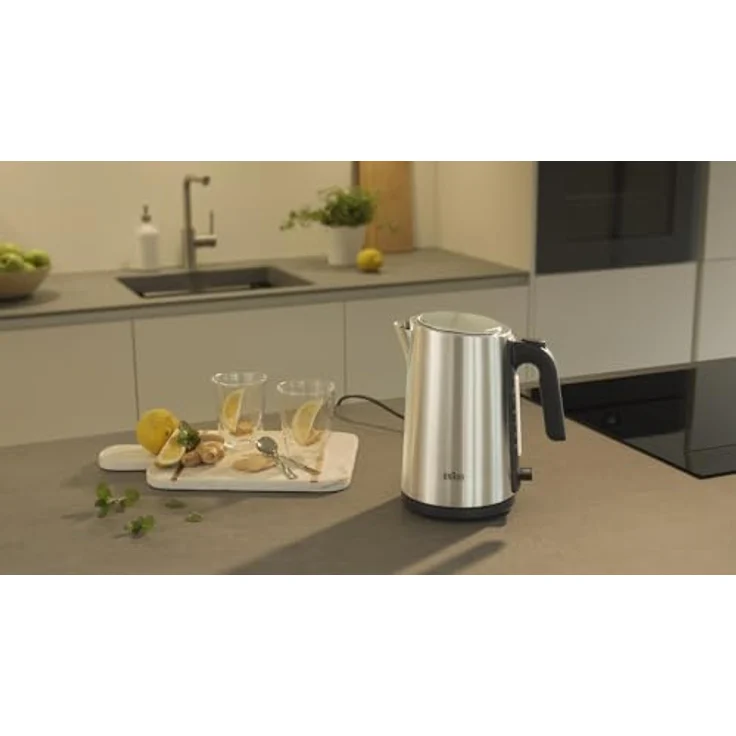 Braun Identity Collection WK5200BK, Elektrischer Wasserkocher aus Edelstahl, 1,7L, 2200W, 360° drehbarer Sockel, Wasserstandsanzeige, Kabelaufwicklung, Grau – Bild 5