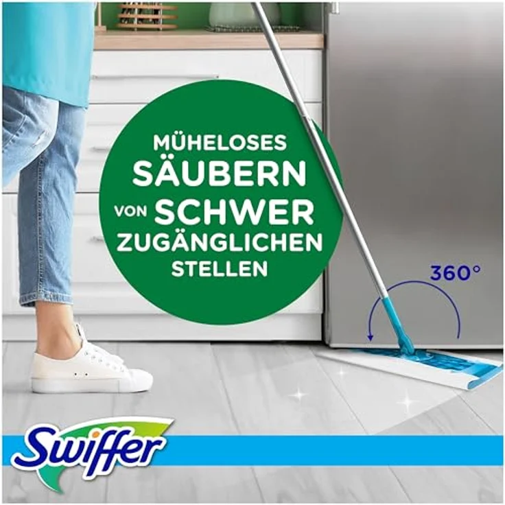 Swiffer Citrus Fresh Nass-Set (1 Bodenwischer + 6 Bodenfeuchttücher) - Effektive Reinigung gegen trockene Flecken – Bild 6