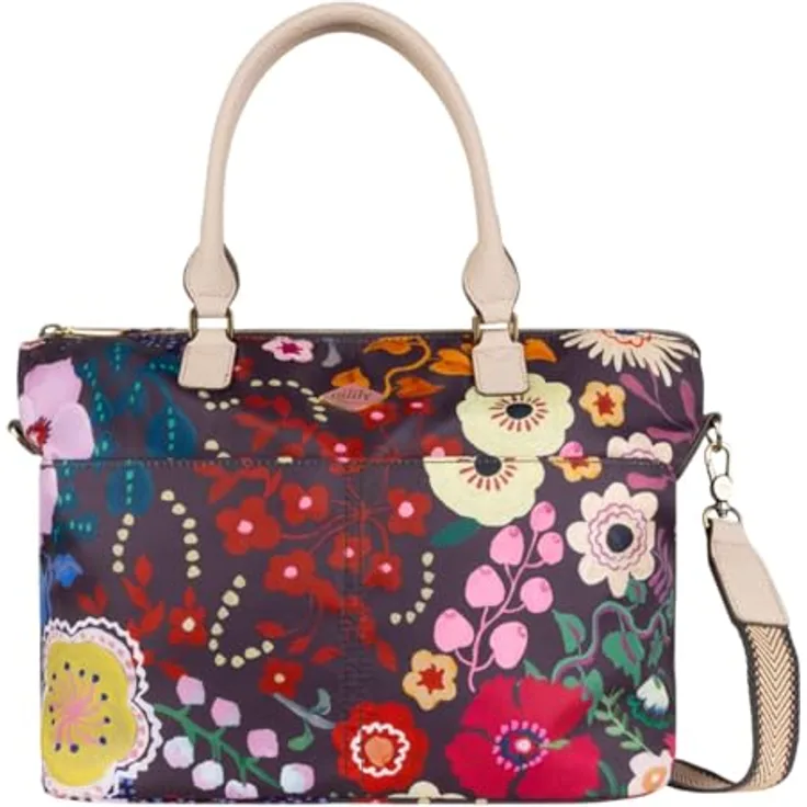 Oilily Tide Spirits Hester, Schultertasche 29 cm aus robustem Polyester mit abnehmbarem und verstellbarem Umhängeriemen, schwarz