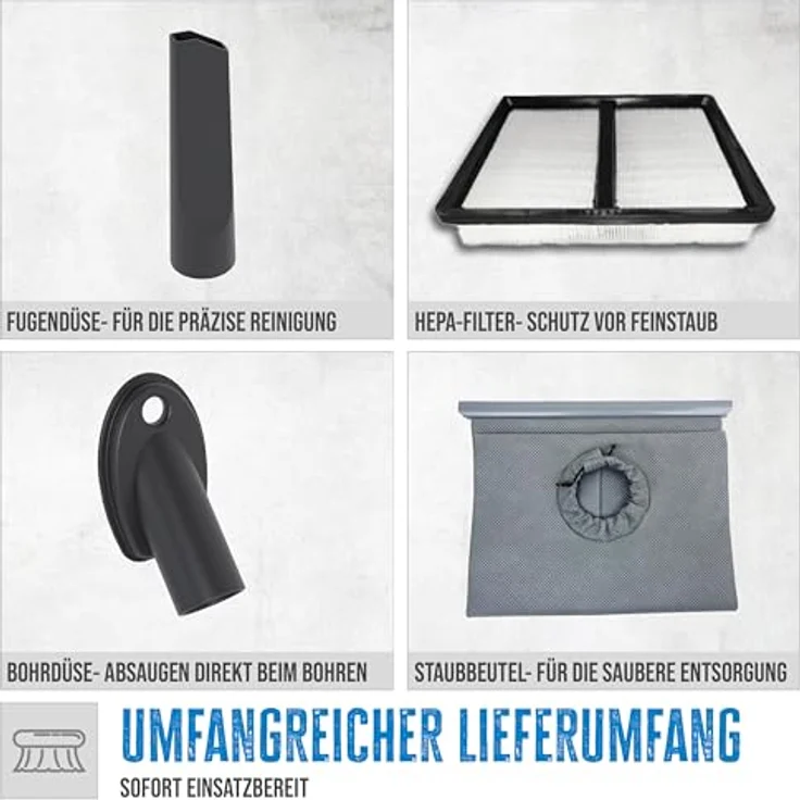 Güde Pro 30 17022, Nass-Trockensauger mit 1800 W, 30 l Behältervolumen und HEPA-Filter, Schwarz – Bild 5