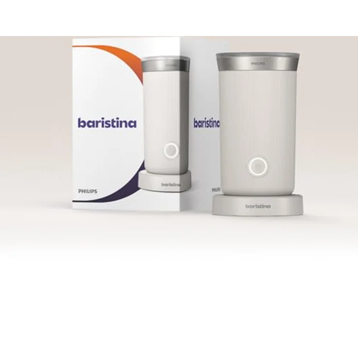 Philips Baristina Elektrischer Milchaufschäumer - schäumt heiße und kalte Milch und pflanzlichen Alternativen auf. Einfach zu reinigen. Naturweiß (BAR311/00) – Bild 4