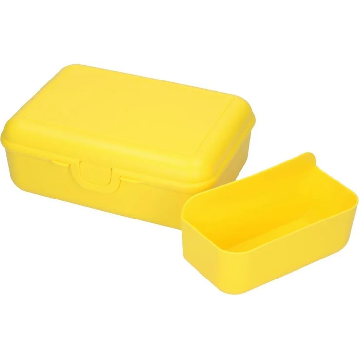 elasto Brotdose "School-Box" deluxe, Lunchbox mit Trennschale, BPA-frei, Klickverschluss, standard-rot