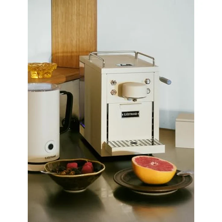 Sjöstrand The Original 2 Kapsel-Kaffeemaschine, 19-Bar-Drucksystem, Edelstahl, beige – Bild 6
