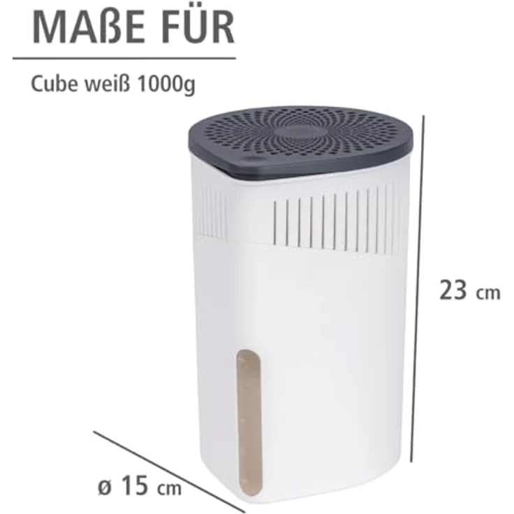 Wenko Raumentfeuchter Drop weiß 1000 g - Luftentfeuchter Fassungsvermögen: 1,6 l, 15 x 23 x 15 cm, weiß – Bild 6