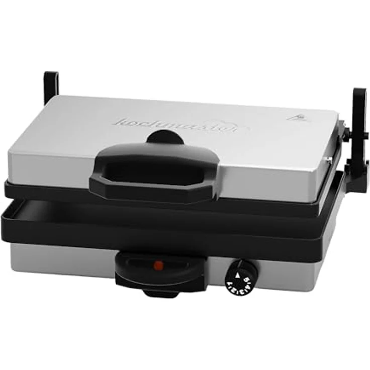Kochmaster Chromax Kontaktgrill, 2300 W, Edelstahl, Sandwichmaker & Lahmacun Zubereiter mit Antihaftbeschichtung – Bild 1