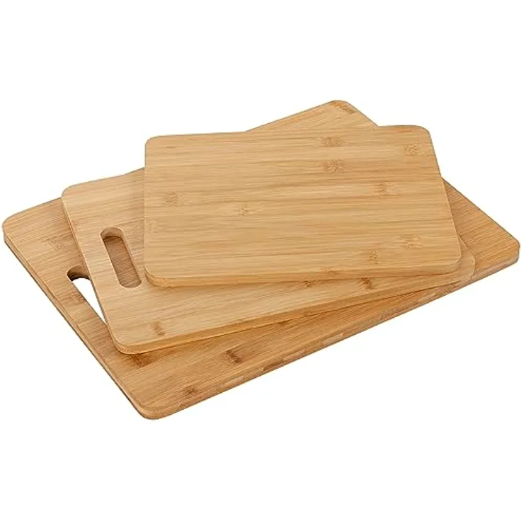 FLORINA 3-er Set Bambus-Schneidebretter CANADA I Natürliche Bambus-Schneideblöcke I Küchenbrett antibakteriell I Universalschneidebretter zum Schneiden von Käse, Fleisch, Obst, Gemüse