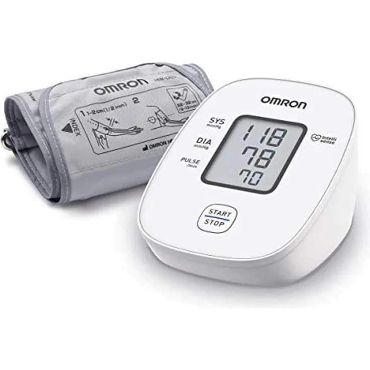 OMRON X2 Basic – Klinisch validiertes automatisches Blutdruckmessgerät mit Erkennung unregelmäßiger Herzschläge und Manschettenwickelanleitung | Oberarm-Blutdruckmessgerät