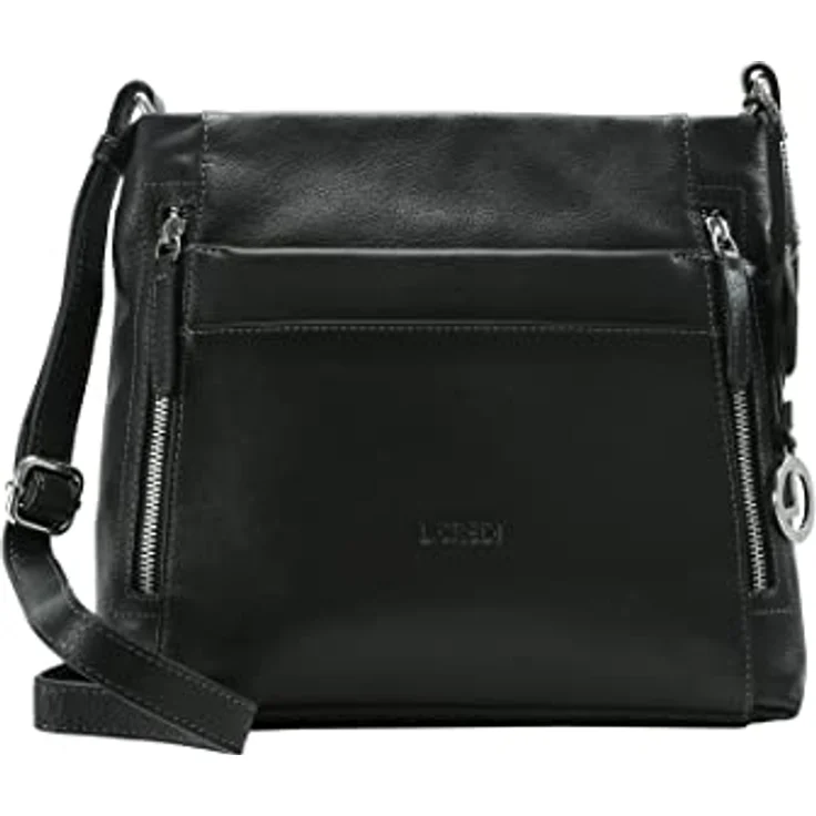 L.Credi Sabrina Umhängetasche aus 100% Leder, 26 cm, schwarz – Bild 5