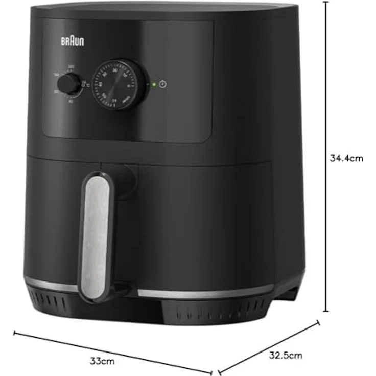 Braun Heißluftfritteuse HF3000 Airfryer Manuell - 1500 W, schwarz, RealAir-Technologie, Einstellbare Temperatur – Bild 8