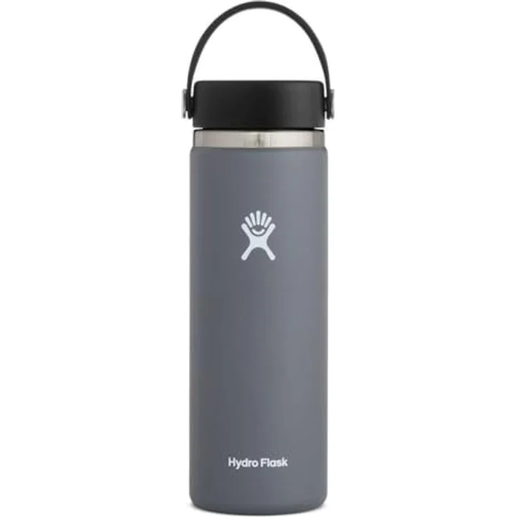 Hydro Flask Trinkflasche, Edelstahl und vakuumisoliert, große Öffnung mit auslaufsicherer Flex Cap, Stone, 591ml (20 oz) – Bild 2