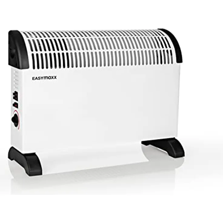 EASYmaxx Heizkonvektor 2000 W Elektro Heizung | energiesparendes Thermostat | Turbo-Heizung 3 Stufen Radiator schnelle Wärme + Überhitzungsschutz [Stahl | weiß/schwarz]
