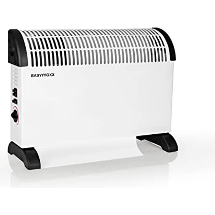 EASYmaxx Heizkonvektor 2000 W Elektro Heizung | energiesparendes Thermostat | Turbo-Heizung 3 Stufen Radiator schnelle Wärme + Überhitzungsschutz [Stahl | weiß/schwarz] – Bild 1