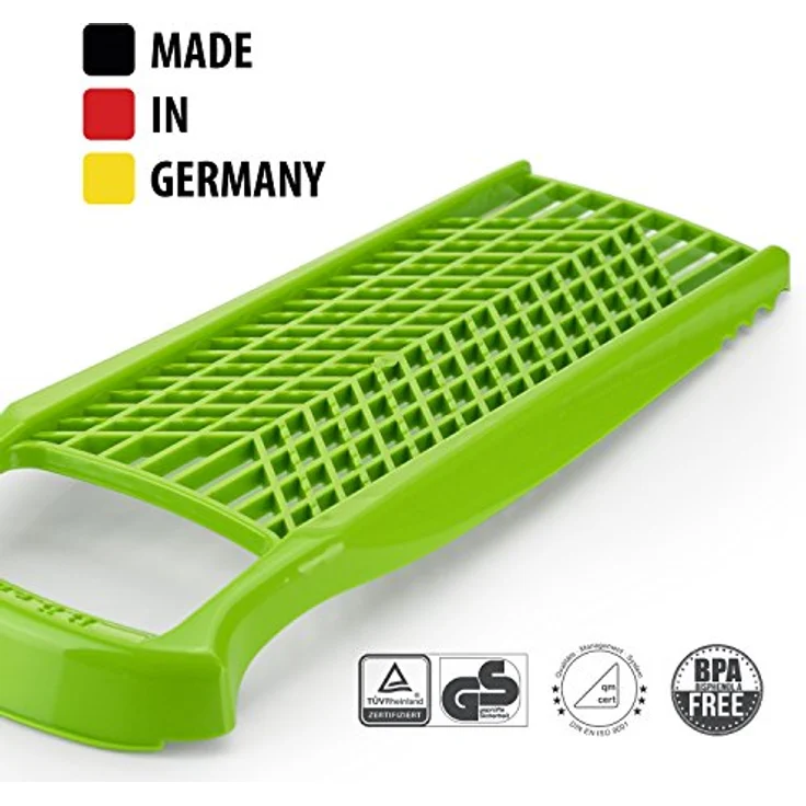 Börner Reibe PowerLine (Fein & Grob) • Küchenreibe für Gemüse, Obst und Käse • Gemüsereibe beidseitig verwendbar • Gemüsehobel • Käsereibe • Küchenhobel (Grün) – Bild 4