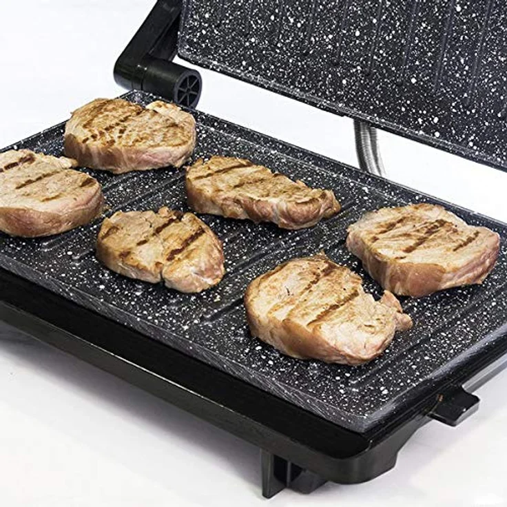 Cecotec RockŽn Grill 750 Full Open. RockStone-Steinbeschichtung, maximale Antihaft- und bessere Reinigung, Öffnung 180 ° C, Cold Touch-Griff, 750 W – Bild 4