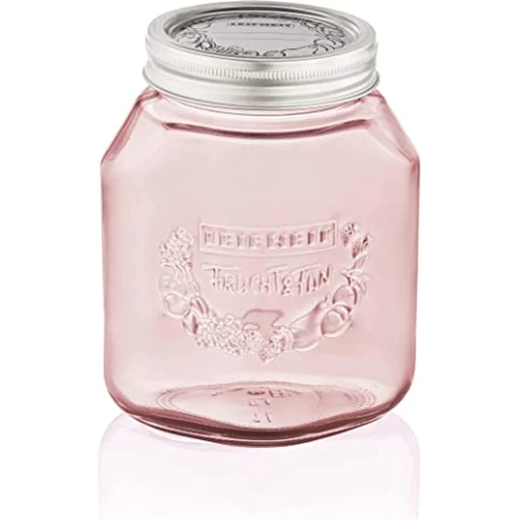 Leifheit Einmachglas 3er Set 1,0 L Tender Rose, Weckglas mit Deckel ideal für Eingemachtes und Selbstgemachtes, dekoratives Vorratsglas, spülmaschinengeeignet, Marmeladenglas, Einkochglas, rund, rosa – Bild 2