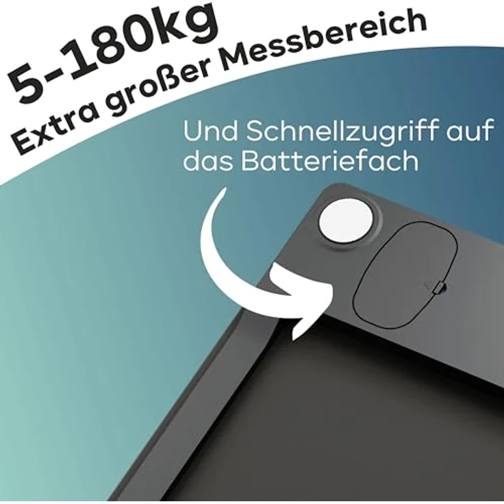 ProfiCare® Waage Personen mit Glasoberfläche | Körperwaage mit Messbereich 5-180 kg & großem LCD-Display | Personenwaage mit Step-On-Automatik | Waage Personenwaage digital | PC-PW 3122 schwarz – Bild 2