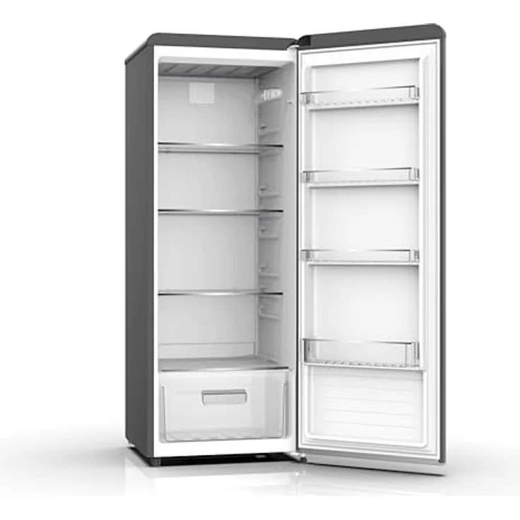 SCHOEPF RKS245DB, Retro Vollraumkühlschrank im Vintage Style, Schwarz matt, 238 Liter Nutzinhalt, Energieeffizienzklasse D – Bild 2