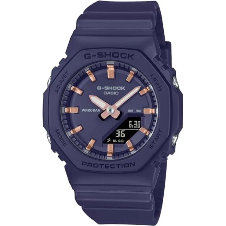 Casio G-Shock Classic Ana-Digi Damenuhr, Navy, mit Quarzwerk, Stoppuhr, Alarm und Beleuchtung, GMA-P2100M-2AER