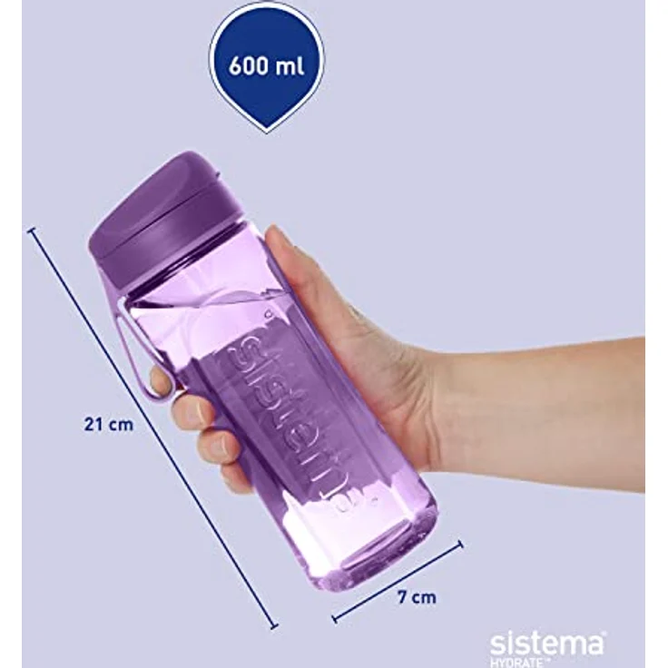 Sistema Feuchtigkeit Tritan Swift Flasche, 600 ml, Plastik, Sortiert, 9 x 7.3 x 10.9 cm – Bild 6