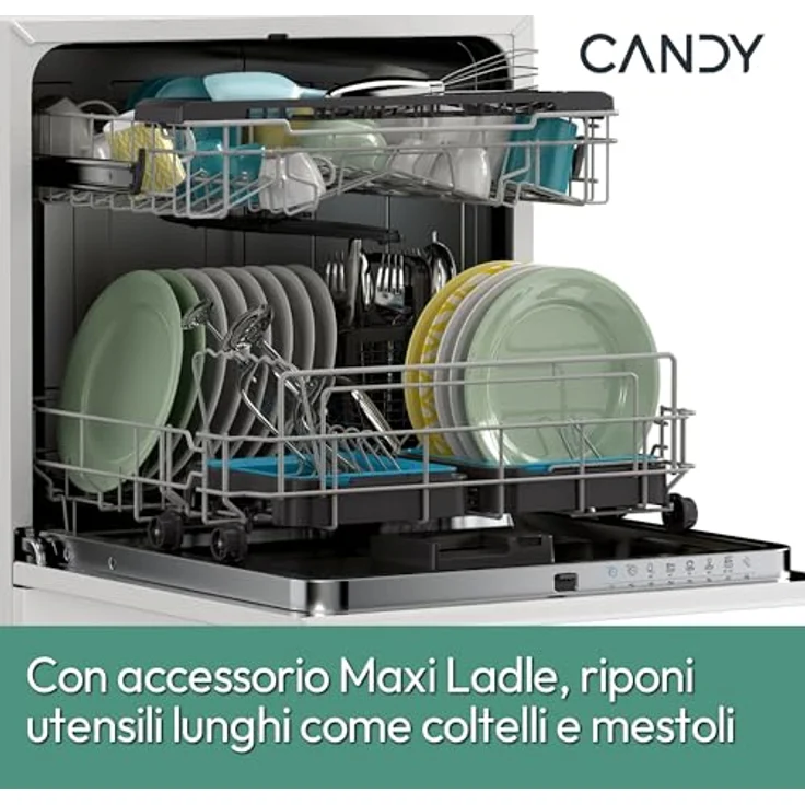 Candy RapidÓ CP 8F9FFW, Freistehender Geschirrspüler für 8 Maßgedecke, Weiß, mit QuickPowerWash-Funktion und hOn-App Steuerung – Bild 3