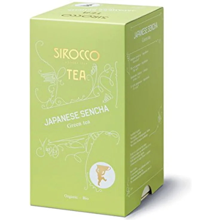 Sirocco Teebeutel Japanese Sencha, Bio Grüner Tee in 20 Sachets à 2 g