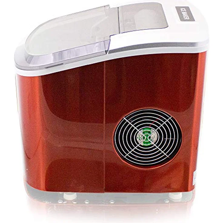 Mulano Eiswürfelmaschine Edelstahl Eiswürfelbereiter Ice Maker (Orange) - Praktische Eiswürfelmaschine, gekühlter Eiswürfel-Vorratsbehälter, 2 wählbare Eiswürfelgrößen, Kontrolllampe – Bild 3