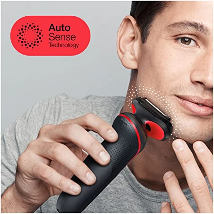 Braun Series 5 Rasierer für Herren, Elektrorasierer, EasyClean, Wet & Dry, wiederaufladbar & kabellos, Vatertagsgeschenk, 51-R1000s, Rot – Bild 3