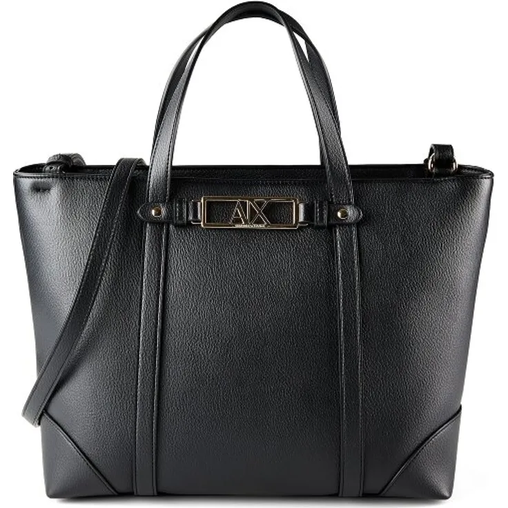 Armani Exchange Polly Shopper Tasche, 32 cm, schwarz, 100% Polyester