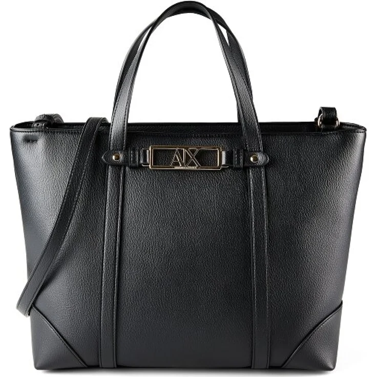 Armani Exchange Polly Shopper Tasche, 32 cm, schwarz, 100% Polyester