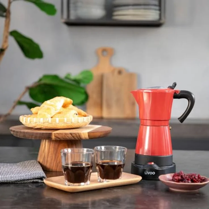 LIVOO elektrischer Espressokocher Mokka-Kanne 300ml italienisch 6 Tassen DOD117RC – Bild 3