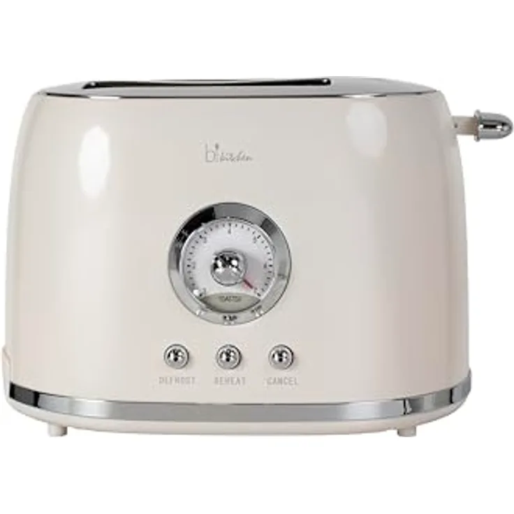 SILVA Schneider Toaster Retro Style Nostalgia 200, 800 Watt, 2 Scheiben, einstellbarer Bräunungsgrad, automatische Zentrierung und Abschaltung, 4 Funktionen: Auftauen, Aufwärmen, Bräunungsgrad einstellen, Abbrechen, Vintage-Look