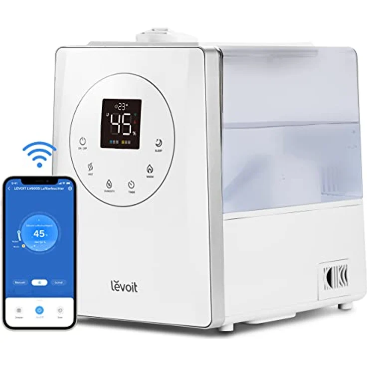 Levoit LV600S, Smart 6L Top-Fill Warmer/Kalter Nebel mit Alexa/APP Steuerung, Schlafmodus, Timer 1-12Std. , Humidifier mit Aromatherapie für Schlafzimmer, Kinderzimmer, Pflanzen bis 40–70 m² – Bild 1
