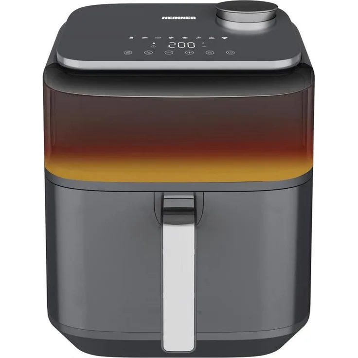 Heinner HAF-H7DLST1800 Heißluftfritteuse, 6,7 l, 1800 Watt, Temperatur bis 200 °C, LED-Touchscreen