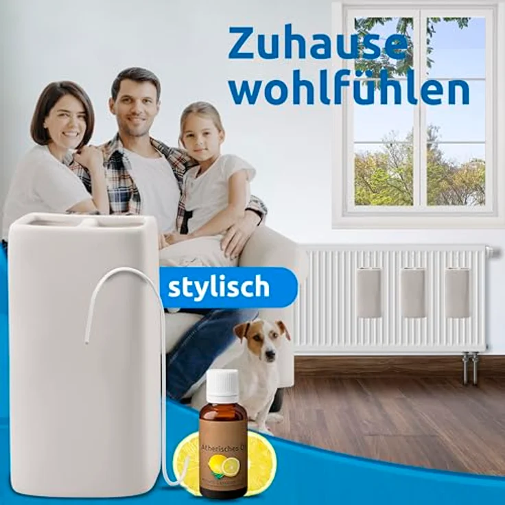 BonAura Luftbefeuchter 4x Verdunster für Heizung Keramik Heizkörper, inkl Haken und Duftöl – Bild 6