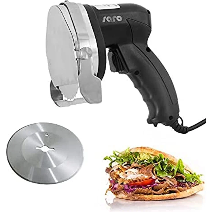 Saro 418-1020 ED 100 elektrisches Profi Schneidemesser für Döner und Gyros, Schwarz – Bild 2