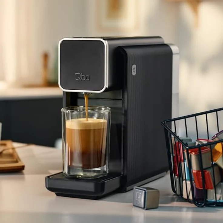 Tchibo Qbo ONE Premium Kapselmaschine mit 16 Kapseln, 19 Bar PressBrew, Espresso, Caffè Crema & Grande, Soft Black – Bild 5