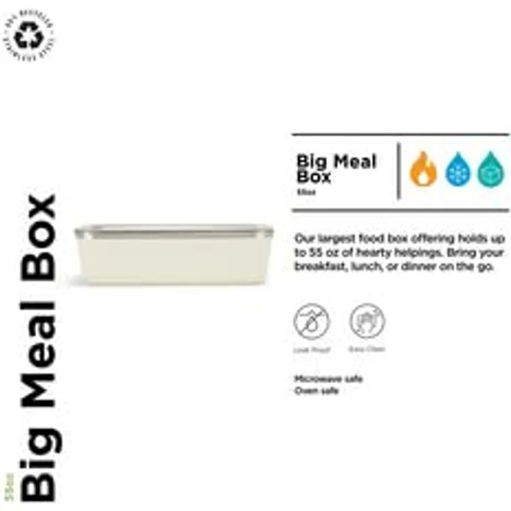 Klean Kanteen Rise Big Meal Box, aus Edelstahl, auslaufsicher, 1626ml, Farbe Tofu – Bild 2