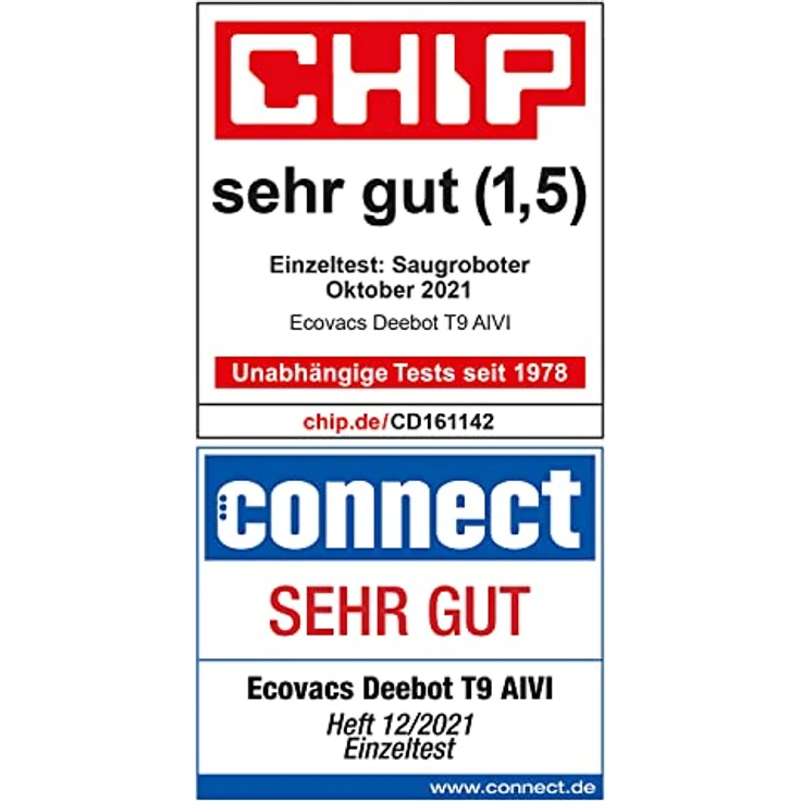 ECOVACS DEEBOT T9 AIVI Saugroboter mit Wischfunktion (3000Pa AIVI Menschen-/Hindernisvermeidung, Verwicklungsfreie AeroForce® Multi-Surface Gummi-Doppelbürste, OZMO Pro) -【Testsieger - Sehr Gut (1,5)】 – Bild 2