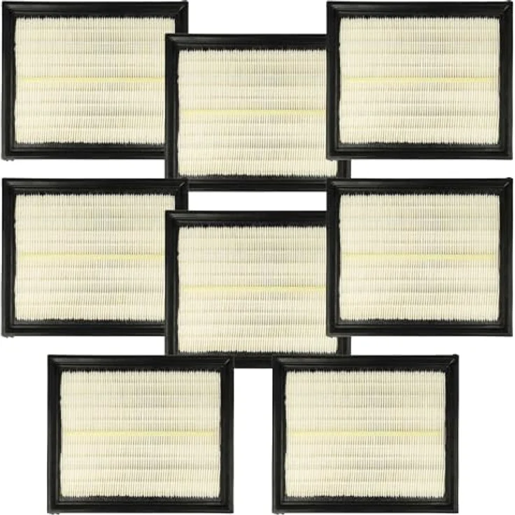 Vhbw Filterset 8x Staubsaugerfilter, kompatibel mit Festool VCP, HF-CT36, HF-CT48, Turbo II, Hauptfilter, schwarz/weiß, Filterklasse L-M, rechteckig – Bild 1
