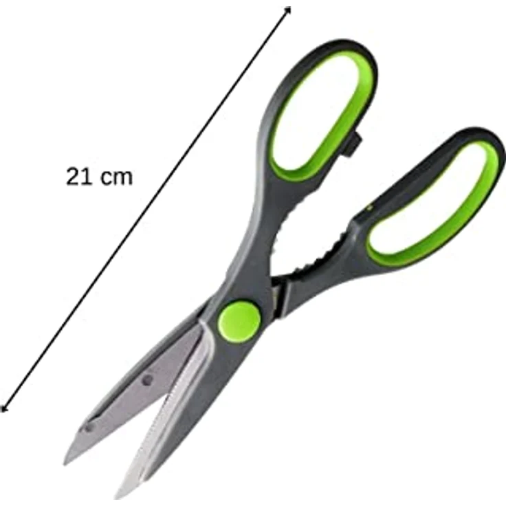FACKELMANN Superschere mit Öffner Nirosta-Praktika 21cm in grau-grün-Silber, Klinge: Edelstahl, ca – Bild 4