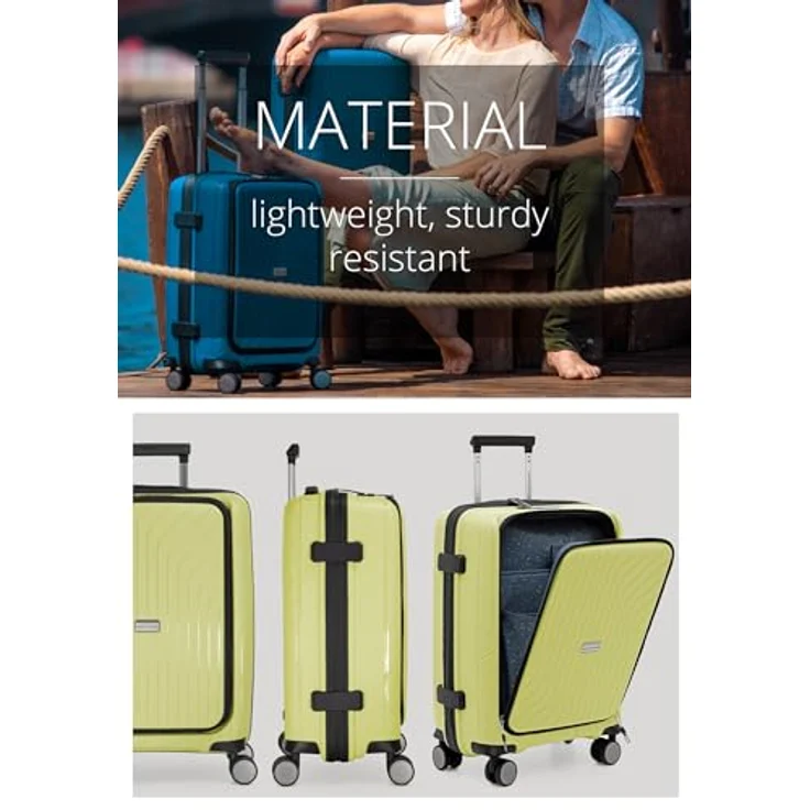 Hauptstadtkoffer TXL Reisetrolley in 3 Größen, Hartschalen-Schutzhülle aus Polypropylen, robust und leicht, Limettengrün, Laptop Rollkoffer, Koffer – Bild 5