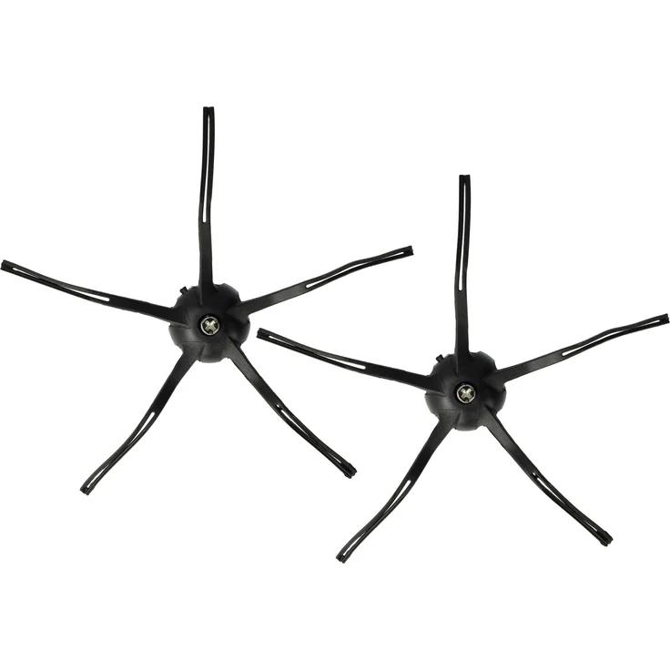 vhbw 2x Seitenbürste für Roborock S7 Pro Ultra, S7 maxV Ultra, S8 Pro - Reinigungsbürsten Set mit 5 Armen, schwarz