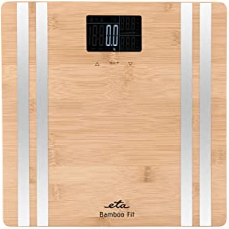 ETA Personenwaage Digital Bamboo Fit - LCD-Display, Rutschfeste Füße – Bild 3