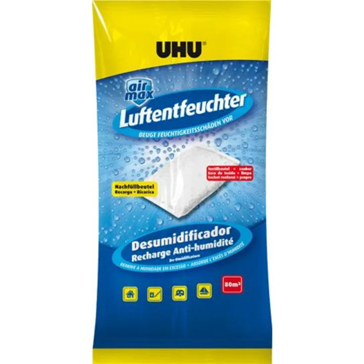 UHU Luftentfeuchter Nachfüllbeutel 1000g, selbstregulierend und geruchlos