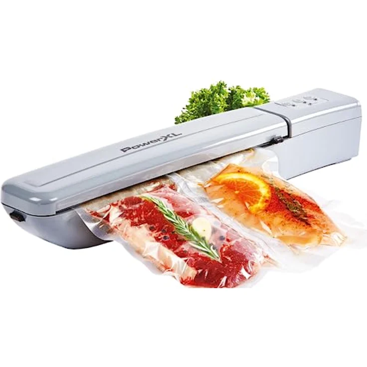 PowerXL Duo NutriSealer - 6in1 Vakuumiergerät - 3 Programme - hält Lebensmittel bis zu 5x länger frisch - vakuumiert, versiegelt & wiederversiegelt Originalverpackungen - Folienschweißgerät – Bild 2