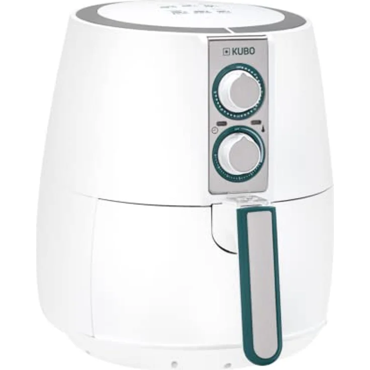 kubo Fritteuse ohne Öl, 2,5 l, Luftfritteuse, 1500 W, Temperatur einstellbar, Timer, Weiß, 17,8 x 23,4 x 24,8 cm – Bild 1