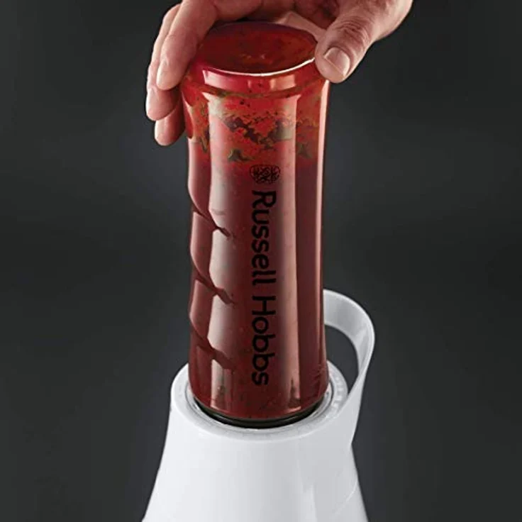 Russell Hobbs Smoothie Maker Mix&Go Juice Explore, inkl. Aufsätze: Mixer- & 2 Zitruspressen-Aufsätze, 22.300 U-min, 2 Trinkflaschen, Zitruspresse, elektrischer Entsafter Küchenmaschine 21352-56 – Bild 4