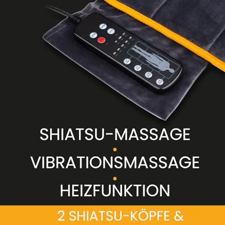 Medivon Electric Nova Massage Mat, Shiatsu- und Vibrationsmassage mit Wärmetherapie, praktische Fernbedienung – Bild 4