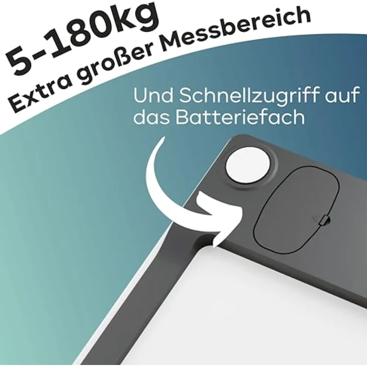 ProfiCare® Waage Personen mit Glasoberfläche | Körperwaage mit Messbereich 5-180 kg & großem LCD-Display | Personenwaage mit Step-On-Automatik | Waage Personenwaage digital | PC-PW 3122 weiß – Bild 2
