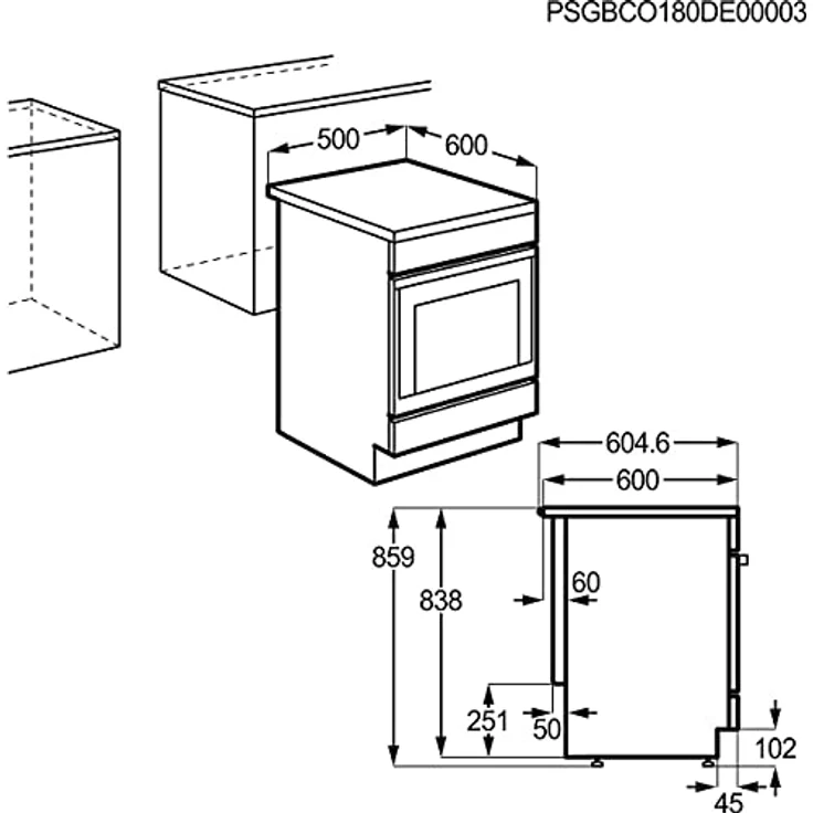AEG CCB5442CBW, Standherd, Glaskeramikkochfeld, Breite 50 cm, Versenkknebel vorn – Bild 7